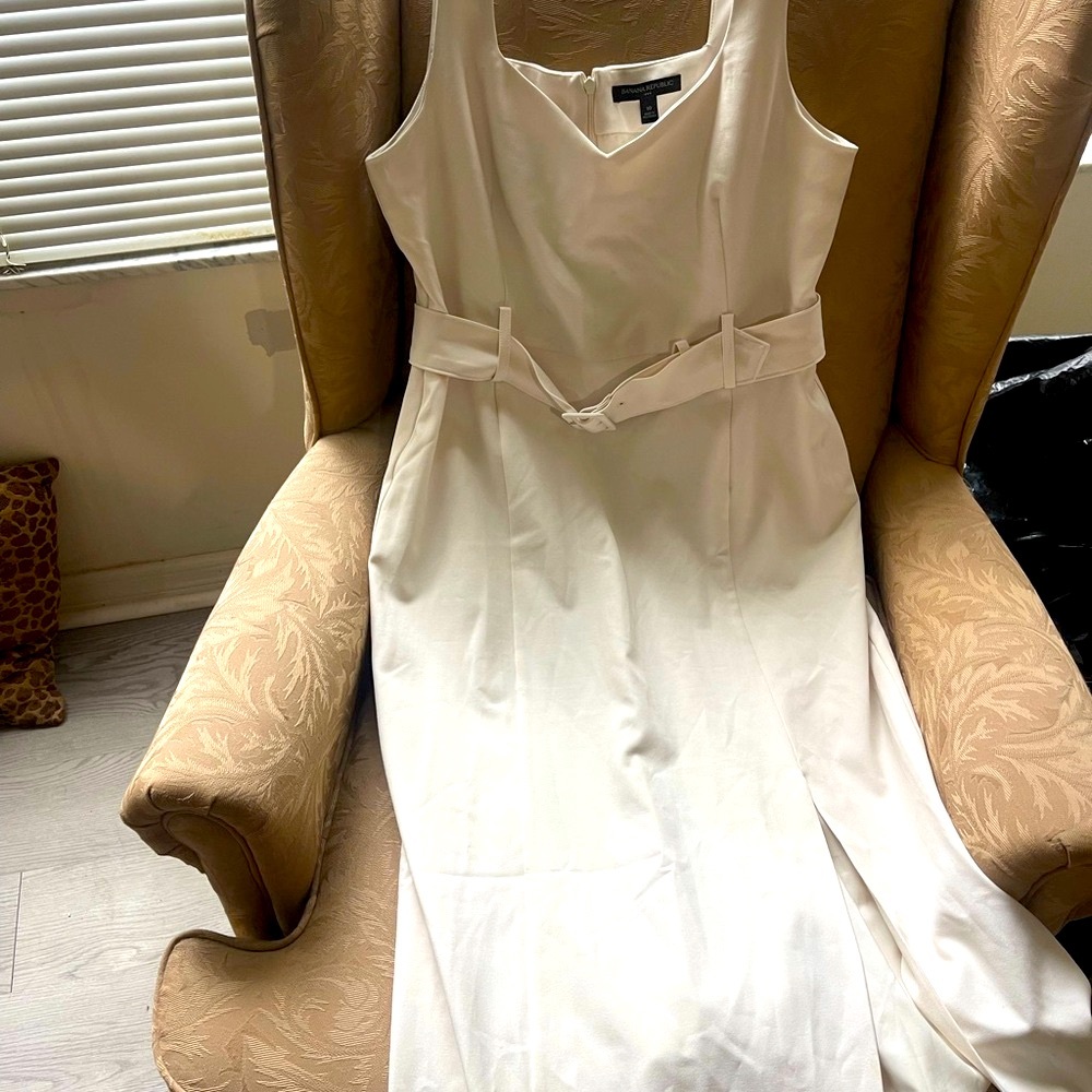Banana Republic sheath dress- size 10-winter white.